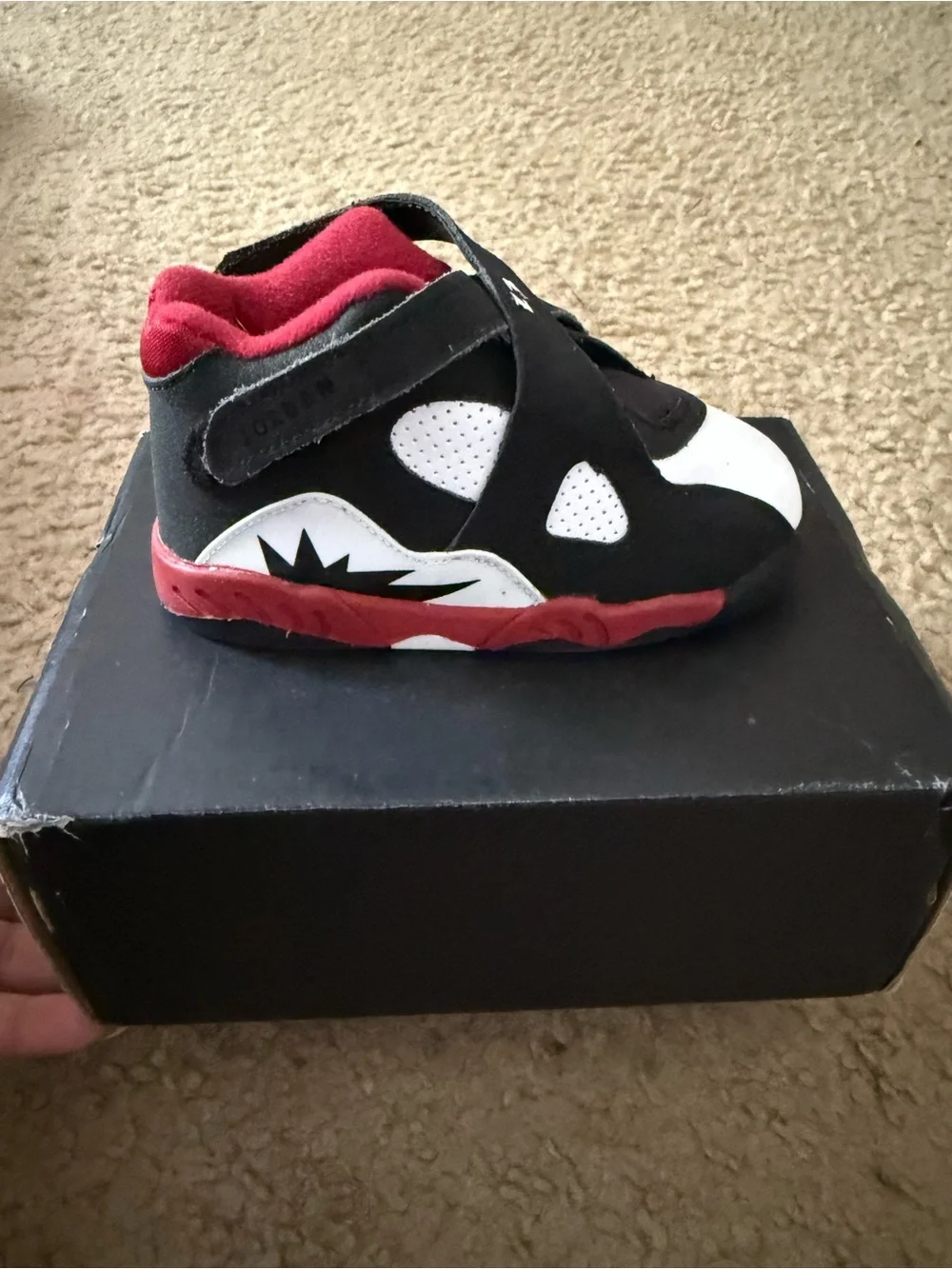 Kids NIKE Black, White & Red Athletic Sneakers